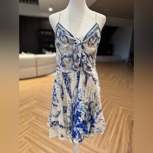 Blue and White Floral Dress